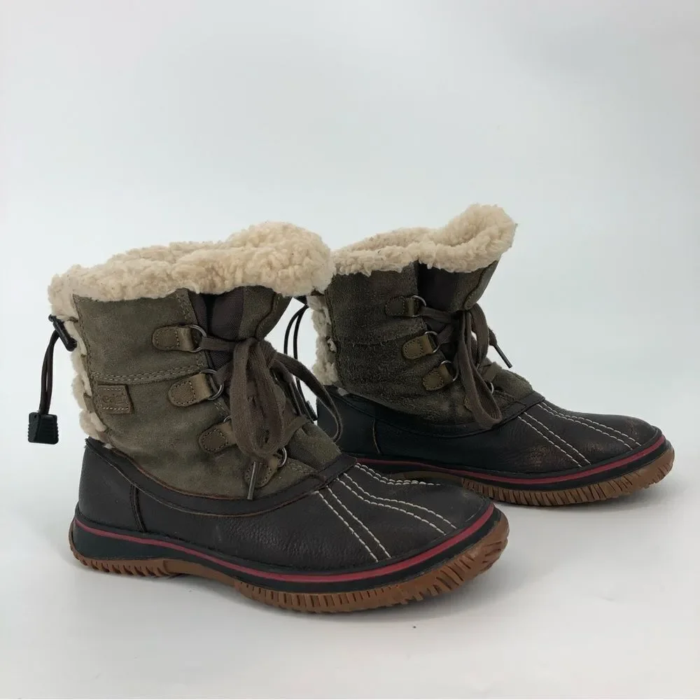 PAJAR Iceland Boots in‎ Dark Brown Taupe Olive Womens Size EU 38
